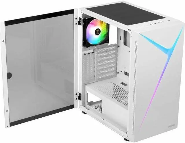 Alt view image 3 of 6 - GAMDIAS ARGUS E4 ELITE WH ARGUS E4 ELITE WH Mid-tower - White - SPCC, Acrylonitrile Butadiene Styrene (ABS), Tempered Glass - ATX, Micro ATX, Mini ITX Motherboard Supported - GD-ARGUS E4 ELITE WH