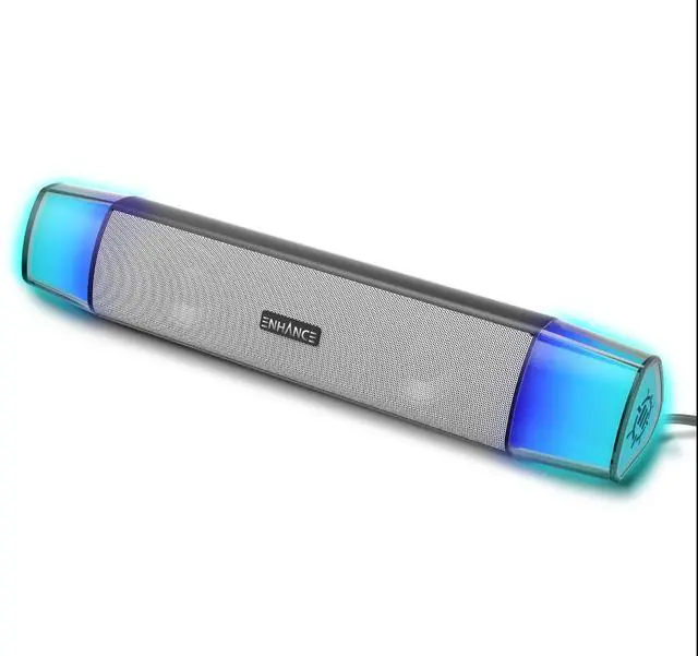 Alt view image 2 of 3 - ACCESSORY POWER Theorem 3 Computer Speakers - ENHANCE Theorem 3 White Computer Speakers, Sound Bar for PC - USB Powered Speakers, Under Monitor Sound Bar with 12W Peak, 5 Color Modes - White