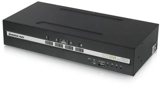 Main image of IOGEAR 4-Port Dual View DVI PP4.0 Secure KVM Switch w/Audio and CAC Supports.TAA Compliance - Model GCS1224TAA4C