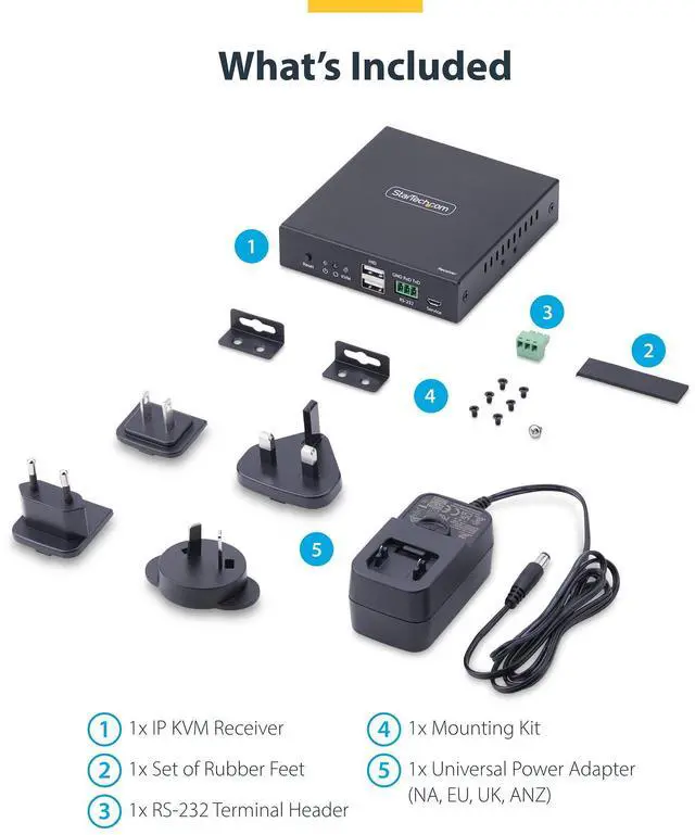 Alt view image 4 of 11 - StarTech HDMI KVM Receiver Over IP Network for the IH2006 Product Series, 4K 60Hz, Driverless, AVoIP, Includes Mounting Kit, Receiver Only IH2006-KVM-RX