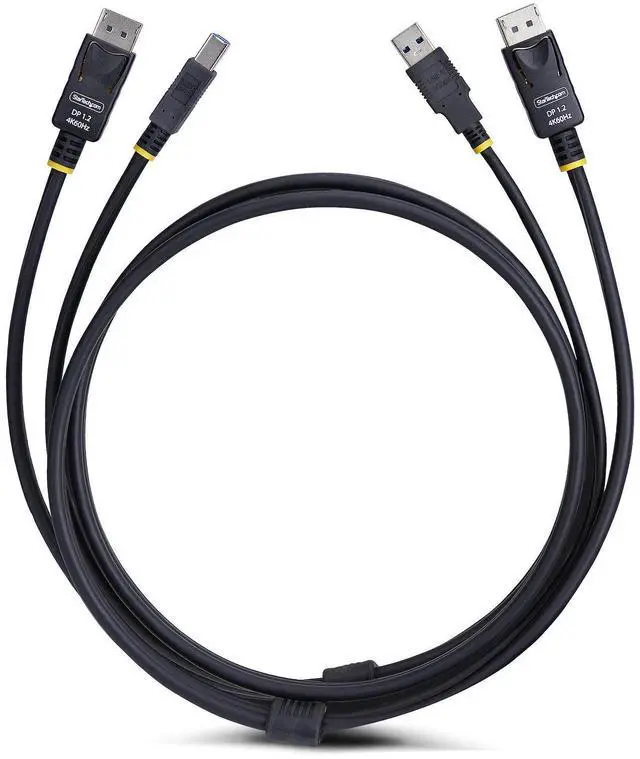 Alt view image 4 of 9 - StarTech 10ft (3m) DisplayPort and USB 5Gbps KVM Cable, 4K 60Hz, DP 1.2 and USB Combo Cable for DisplayPort KVM Switches DU12210-KVM-CABLE