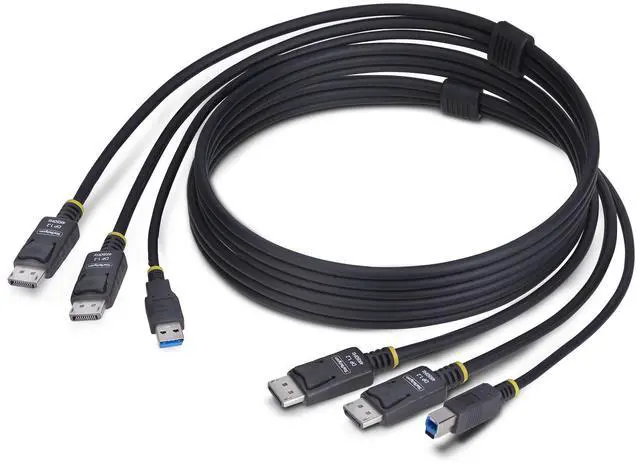 Main image of StarTech 6ft (1.8m) Dual-DisplayPort and USB 5Gbps KVM Cable, 4K 60Hz, DP 1.2 and USB Combo Cable for Dual-Monitor KVM Switches DDU1226-KVM-CABLE