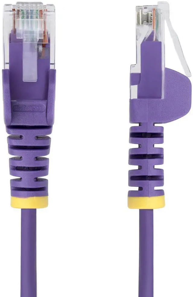 Alt view image 2 of 9 - StarTech 15ft Purple Slim CAT6 Ethernet Cable, Snagless, 100W PoE, UTP, LSZH, 28AWG Bare Copper Wire, Slim RJ45 Network Patch Cord, Fluke Tested N6PAT15PLS