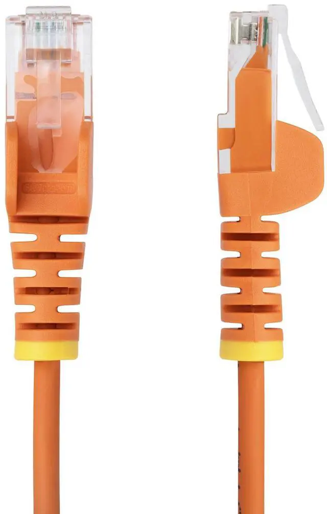 Alt view image 2 of 9 - StarTech 10ft Orange Slim CAT6 Ethernet Cable, Snagless, 100W PoE, UTP, LSZH, 28AWG Bare Copper Wire, Slim RJ45 Network Patch Cord, Fluke Tested N6PAT10ORS