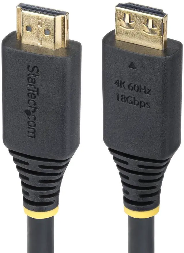 Main image of StarTech 35ft (10.6m) Active High Speed HDMI Cable with Gripping Connectors, 4K 60Hz/1440p 144Hz, HDR10/HDCP 2.2/ARC, 18Gbps, UHD HDMI Cord for TV/Monitor/Display, TPE Jacket HDMI2-CABLE-GRIP-35F