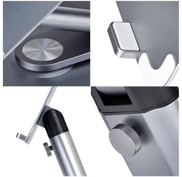 Alt view image 3 of 3 - StarTech Telescopic Laptop Stand, 360 Swivel Base, Rotating Computer Riser for Desk, Adjustable Height and Tilt, Max 11lb/5kg, Aluminum Build, Portable Design - ATER-LAPTOP-RISER