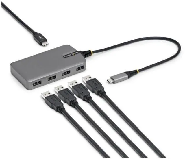 Alt view image 3 of 7 - StarTech 4-Port USB-C Hub, 5Gbps, Bus Powered, USB C to 4x USB-A Hub with USB-C Auxiliary Power Input, 1ft/30cm Host Cable, Portable Desktop/Laptop USB Hub - 5G4AC-USB-C-HUB