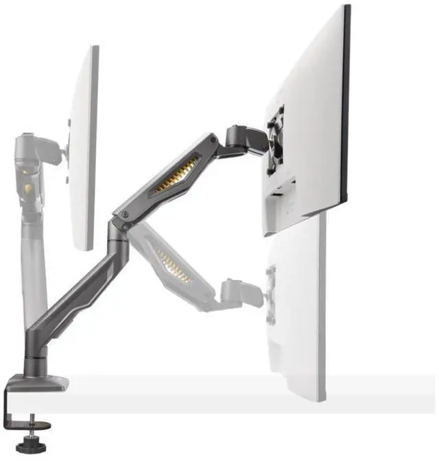 Alt view image 2 of 10 - StarTech Desk Mount Monitor Arm, Up To 32 Display, Max 22lb/10kg, VESA 75x75/100x100, C-Clamp, Fully Articulating, Mechanical Spring, TAA-compliant - H1M1AG2-MONITOR-ARM