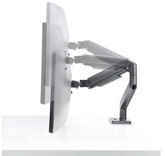 Alt view image 2 of 10 - StarTech Monitor Desk Mount for up to 49in 32:9 Ultrawide Curved Screens, Mechanical Spring Arm, C-Clamp/Grommet, Tool-Less Adjustment, Max 44lb/20kg - H1M1AG1-MONITOR-ARM