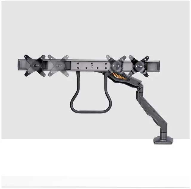 Alt view image 4 of 11 - StarTech Desk Mount Dual Monitor Arm with Crossbar, Up To 27 Displays, VESA 75x75/100x100, Max 33lb/15kg, C-Clamp, Fully Articulating, Mechanical Spring, TAA - H2M1AS2-MONITOR-ARM