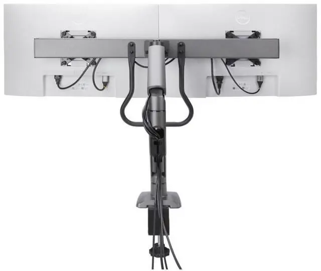 Alt view image 2 of 11 - StarTech Desk Mount Dual Monitor Arm with Crossbar, Up To 27 Displays, VESA 75x75/100x100, Max 33lb/15kg, C-Clamp, Fully Articulating, Mechanical Spring, TAA - H2M1AS2-MONITOR-ARM