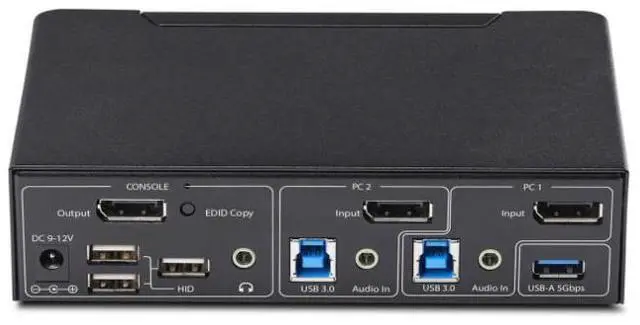 Alt view image 2 of 3 - StarTech 2-Port DisplayPort KVM Switch, 4K 60Hz, DP 1.2, HDCP 1.4, EDID Management, 2-Port USB 3.0 Hub, 4x USB HID Ports, TAA Compliant - P2AD122-KVM-SWITCH