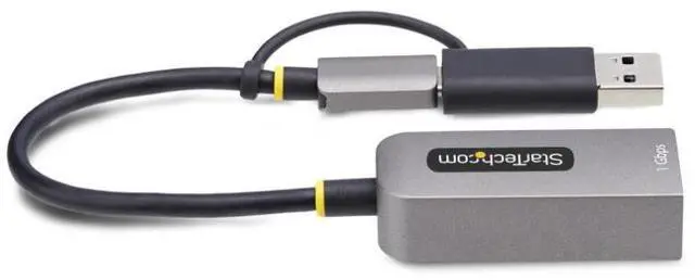 Alt view image 2 of 10 - StarTech USB-C to Ethernet Adapter with USB-A Dongle, 10/100/1000Mbps, USB 3.0 to Gigabit Ethernet Network Adapter, 6in/15cm Attached Cable, USB GbE Adapter - C21GA-USB-ETHERNET