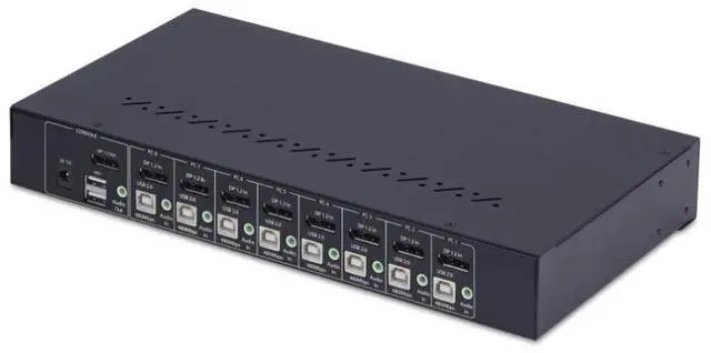 Alt view image 2 of 8 - StarTech 8-Port DisplayPort KVM Switch with 1U Rack Mount Kit, 4K 60Hz DP 1.2, Push-Button & Hotkey Switching, 4-Port USB Hub, OS Independent, TAA Compliant - R8AD122-KVM-SWITCH