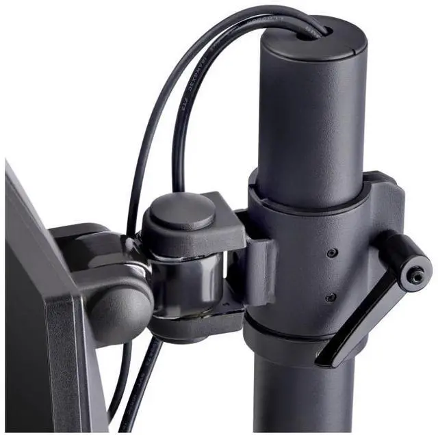 Alt view image 3 of 4 - StarTech Desk Mount For 2x Vertically Stacked Monitors, Dual 49, Total 70lb (32kg), C-Clamp, Quick-Release VESA System, Widescreen 16:9/Ultrawide 32:9, TAA - H2MPV-MONITOR-MOUNT