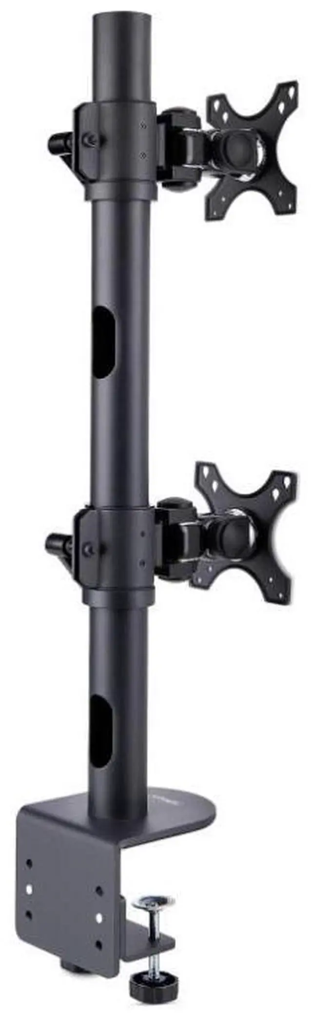 Alt view image 2 of 4 - StarTech Desk Mount For 2x Vertically Stacked Monitors, Dual 49, Total 70lb (32kg), C-Clamp, Quick-Release VESA System, Widescreen 16:9/Ultrawide 32:9, TAA - H2MPV-MONITOR-MOUNT