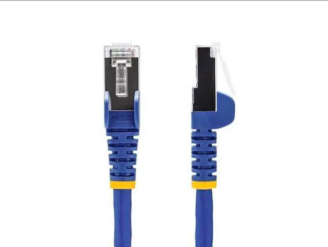 Alt view image 2 of 6 - StarTech 6in Blue CAT8 Ethernet Cable, Snagless RJ45, 25G/40G, 2000MHz, 100W PoE, S/FTP 26AWG Pure Bare Copper Wire, LSZH, Shielded Network Patch Cord - NLBL-6IN-CAT8-PATCH