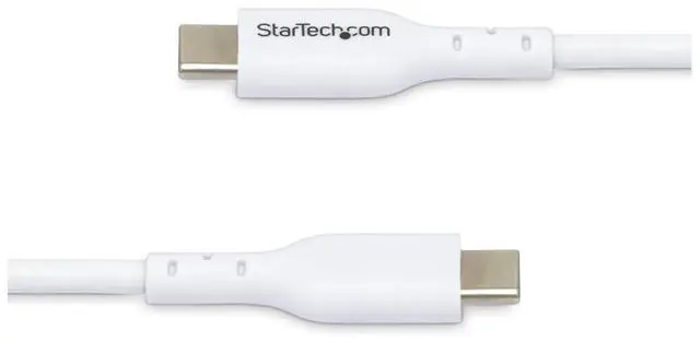 Alt view image 2 of 6 - StarTech 3ft (0.9m) White USB-C Charging Cable, USB C Cable, USB 2.0 Type-C Laptop Charger Cord, 60W Power Delivery, TPE Jacket, USB-C Data Transfer Cable, M/M - USB2CC3FWHE