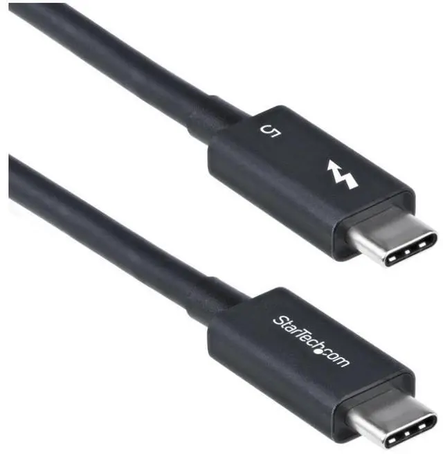 Alt view image 3 of 10 - StarTech 3ft (1m) Thunderbolt 5 Cable, 80Gbps/Up to 120Gbps, 240W PD, 8K 60Hz Video, Certified Thunderbolt Cable - Compatible w/Thunderbolt 4/USB4/USB-C - TBLT5MM1M240W