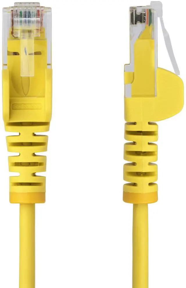 Alt view image 2 of 4 - StarTech 6in Yellow Slim CAT6 Ethernet Cable, Snagless, 100W PoE, UTP, LSZH, 28AWG Bare Copper Wire, Slim RJ45 Network Patch Cord, Fluke Tested N6PAT6INYLS