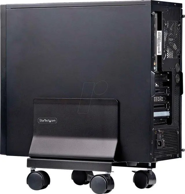 Main image of StarTech Computer Tower Cart, Rolling Mobile CPU Caddy on Wheels/Casters, Max Load 46.3lb/21kg, Adjustable PC Case Mount, Desktop Floor Stand, Steel Dolly Model CPUMOBILESTND