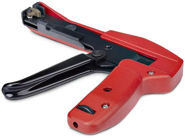 Main image of StarTech Nylon Cable Tie Gun, Zip Tie Cable Installation and Cutter Tool, Zip Tie Tensioning/Tightener, Works with Nylon Zip Ties 2.4mm to 4.8mm, TAA Compliant Model N10MM-CABLE-TIE-GUN