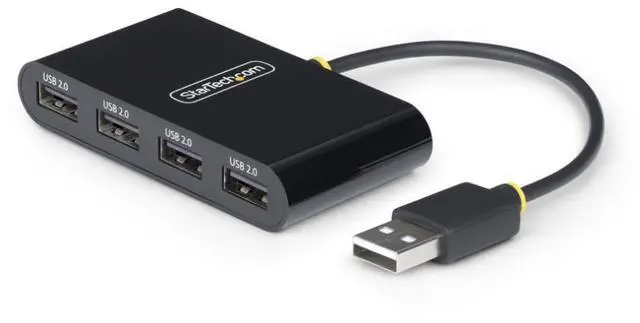 Main image of STARTECH 4-Port USB 2.0 Hub, USB Bus Powered, Small Travel Mini USB Hub, Multi-Port USB 2.0 Splitter, Portable USB Hub, 480Mbps, Overcurrent Protection (OCP) - ST4200MINI2-USB-HUB