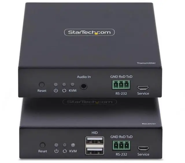 Main image of StarTech HDMI KVM Extender Over IP Network, 4K 60Hz, Driverless, HDMI and USB Over Ethernet/CAT6, AVoIP, Transmitter and Receiver Kit, Includes Mounting Kits - IH2006-KVM-EXTENDER