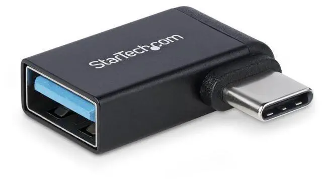 Main image of StarTech Right Angled USB-C to USB-A Adapter, USB 5Gbps, Compact USB-C Male to USB-A Female Adapter, Durable Metal Housing, M/F - USB31CAADGCPRA