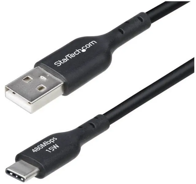 Alt view image 2 of 9 - StarTech 10-Pack 6ft (1.8m) USB-A to USB-C Charging Cable, Charge & Sync, 3A, USB 2.0, TPE Jacket - Black USB Charging Cord - USB2AC6FBKE10PK