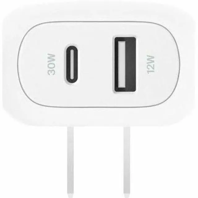 Alt view image 3 of 6 - Belkin 42W Boost Charge Dual Wall Charger Model WCB009DQWH