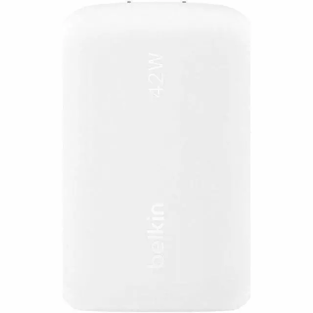 Alt view image 4 of 6 - Belkin 42W Boost Charge Dual Wall Charger Model WCB009DQWH