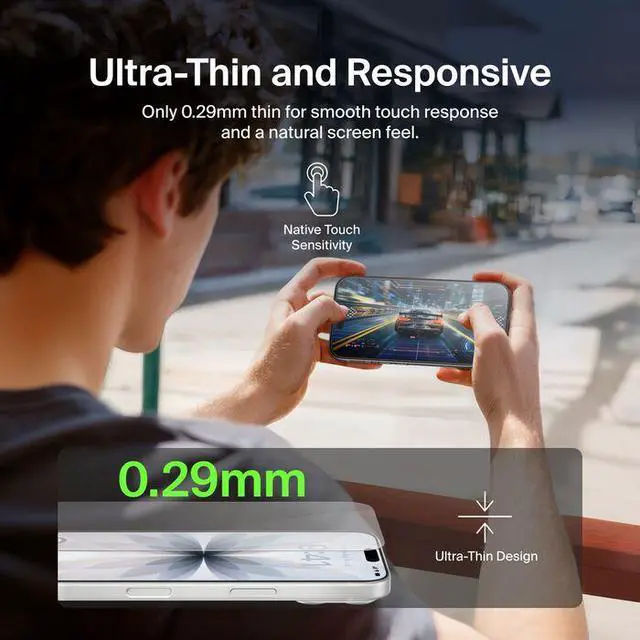 Alt view image 7 of 7 - Belkin UltraGlass 2 Screen Protector for iPhone 17 / iPhone 16 Pro Model OVA157FQ