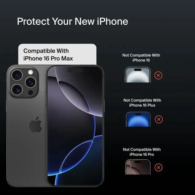 Alt view image 2 of 7 - Belkin UltraGlass 2 Treated Screen Protector for iPhone 16 Pro Max Model OVA158FQ