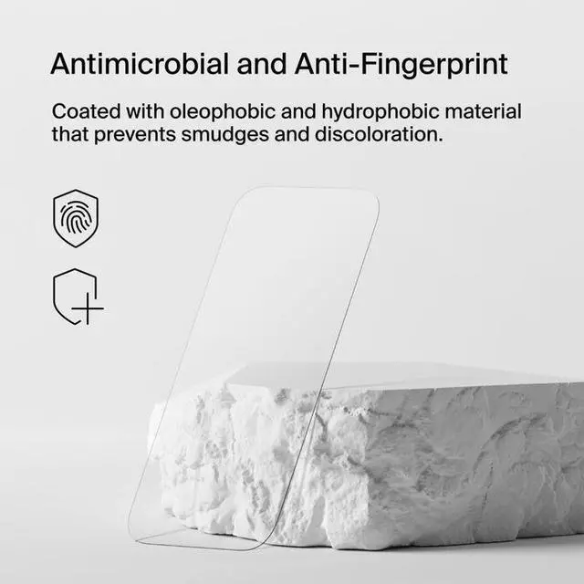 Alt view image 4 of 7 - Belkin UltraGlass 2 Treated Screen Protector for iPhone 16 Pro Max Model OVA158FQ