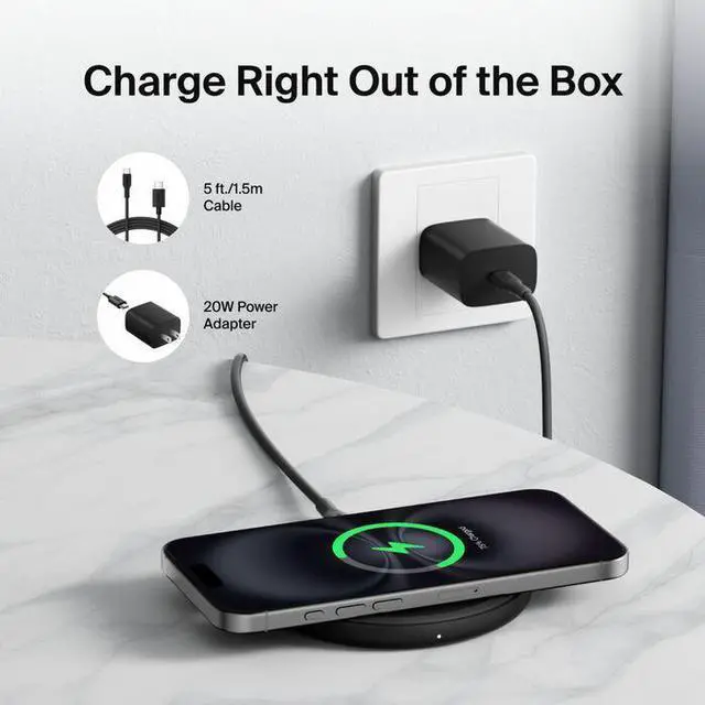 Alt view image 5 of 7 - Belkin Wireless Charging Pad 15W Model WIA012TTBK