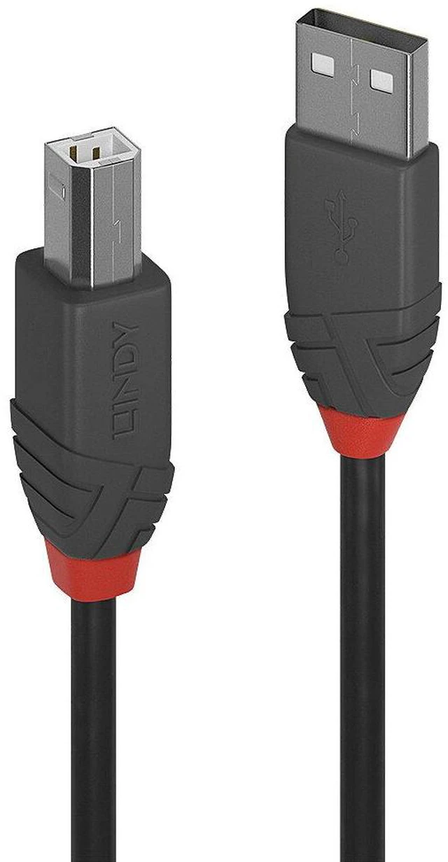 Main image of Lindy 1m USB 2.0 Type A to B Cable, Anthra Line 36672