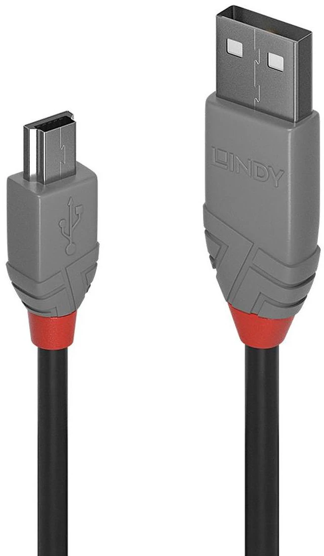 Main image of Lindy 2m USB 2.0 Type A to Mini-B Cable, Anthra Line 36723