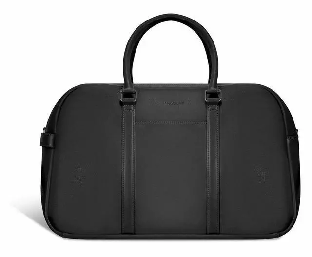Main image of Champs Onyx Carrying Case (Duffel) Notebook - Black - RFID Resistant - Top Grain Cowhide Leather Body - Patterned Lining - Trolley Strap, Shoulder Strap - - 10.83 gal Volume Capacity OB-406-BLACK