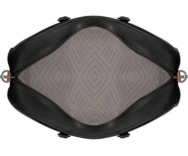 Alt view image 6 of 7 - Champs Onyx Carrying Case (Duffel) Notebook - Black - RFID Resistant - Top Grain Cowhide Leather Body - Patterned Lining - Trolley Strap, Shoulder Strap - - 10.83 gal Volume Capacity OB-406-BLACK