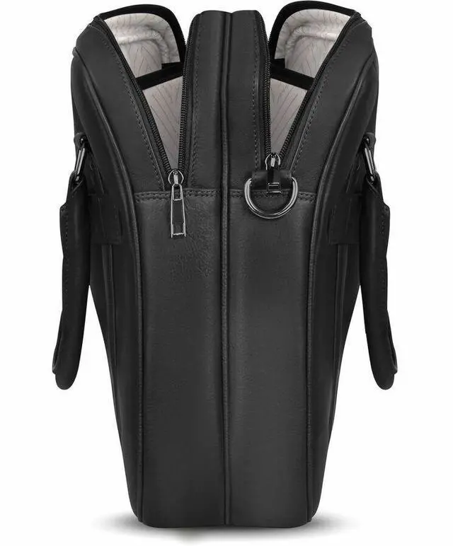 Alt view image 5 of 7 - Champs Onyx Carrying Case (Briefcase) for 11" to 15.6" Notebook - Black - RFID Resistant - Top Grain Cowhide Leather Body - Shoulder Strap, Handle, Trolley Strap - 3.17 gal Capacity - OB-412-BLACK