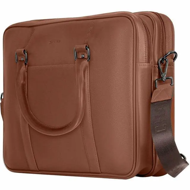 Main image of Champs Onyx Carrying Case (Briefcase) for 11" to 15.6" Notebook - Brown - RFID Resistant - Top Grain Cowhide Leather Body - Shoulder Strap, Handle, Trolley Strap - 3.17 gal Capacity - OB-412-BROWN