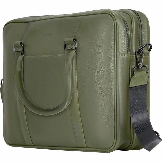 Main image of Champs Onyx Carrying Case (Briefcase) for 11" to 15.6" Notebook - Khaki - RFID Resistant - Top Grain Cowhide Leather Body - Shoulder Strap, Handle, Trolley Strap - 3.17 gal Capacity - OB-412-KHAKI