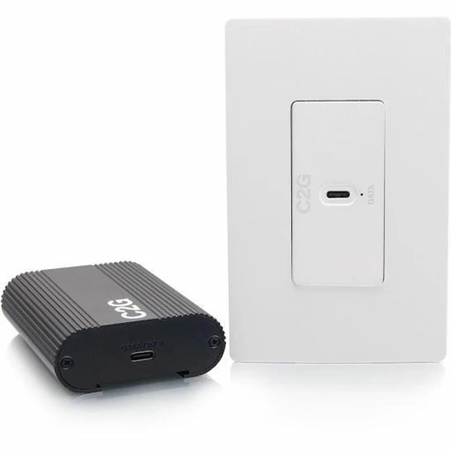 Main image of C2G Superbooster® 1-Port USB over Cat6a Wall Plate to Wall Plate Extender Kit - USB 3.2 Gen1 (5Gbps) Model C2G54268