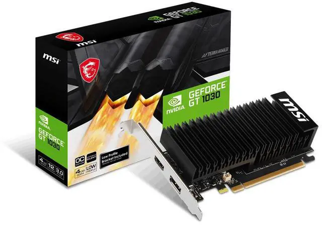 Alt view image 2 of 3 - MSI GeForce GT 1030 4GHD4 LP OC NVIDIA 4 GB GDDR4 - V812-037R