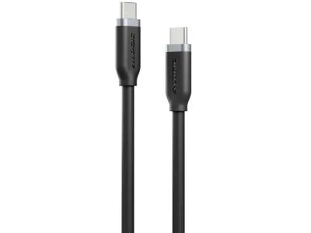 Alt view image 2 of 3 - Silicone 5A/240W USB2 USB-C to C Male Cable with cable tie, Black 1m ELSI5U2CCBK1