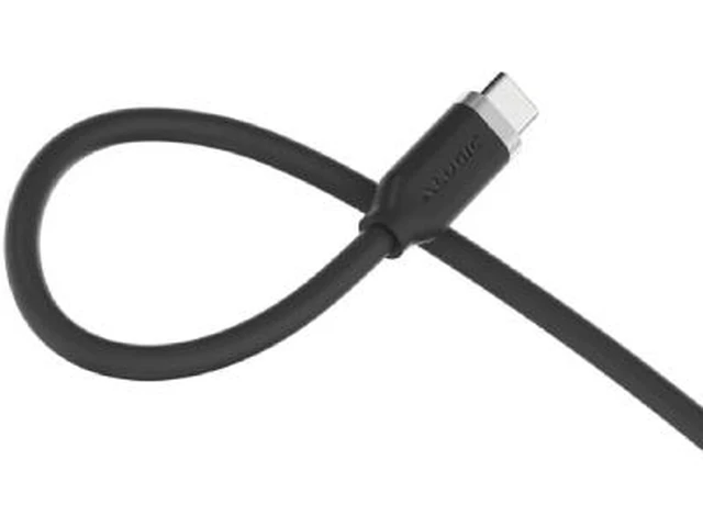 Alt view image 3 of 3 - Silicone 5A/240W USB2 USB-C to C Male Cable with cable tie, Black 1m ELSI5U2CCBK1