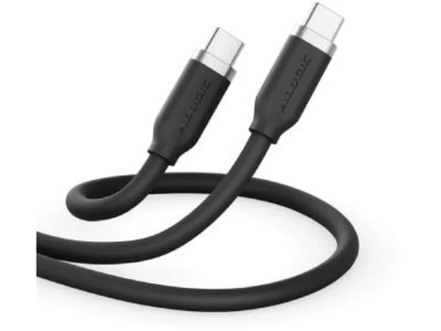 Alt view image 3 of 3 - Elements Silicone 5A/240W USB2 USB-C to C Male Cable with cable tie, Black 2m ELSI5U2CCBK2