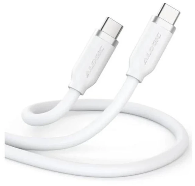 Main image of Elements Silicone 5A/240W USB2 USB-C to C Male Cable with cable tie, White 2m ELSI5U2CCWH2