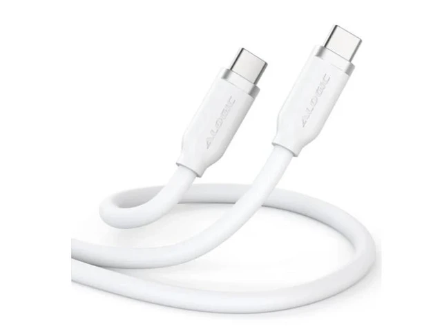 Alt view image 3 of 3 - Elements Silicone 5A/240W USB2 USB-C to C Male Cable with cable tie, White 2m ELSI5U2CCWH2